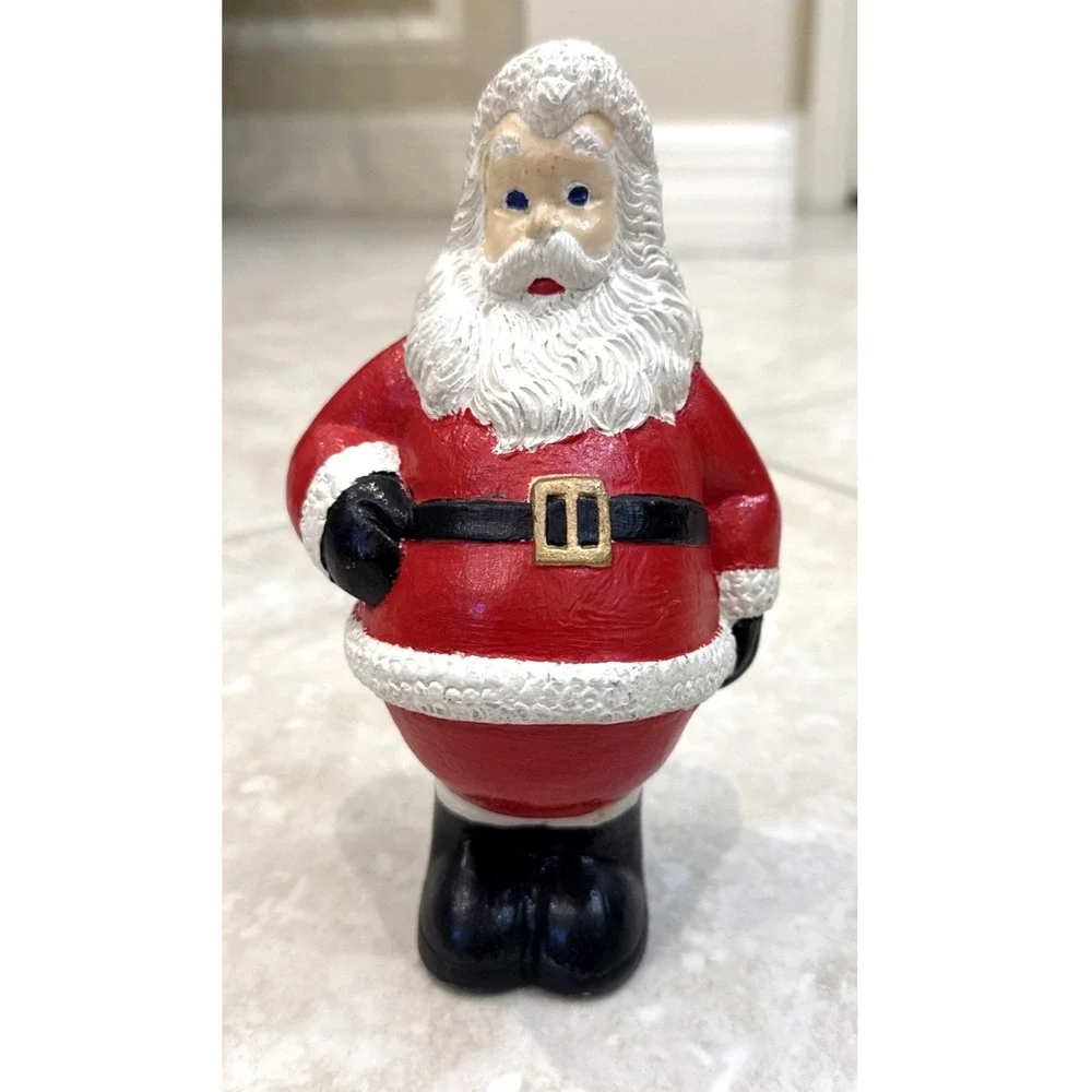 Vintage Style Hand Painted Santa Claus Figurine Red Suit‎ Christmas Decor 8 Inch